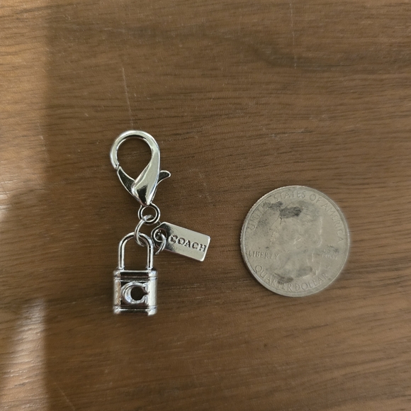 Coach Metallic Silver Padlock Charm - Picture 3 of 4